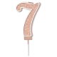 (image for) Sparkling Fizz Rose Gold Number 7 Glitter Candle Pick