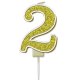 (image for) Gold Sparkling Fizz Number 2 Candle Pick