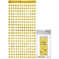 (image for) Metallic Gold Heart Foil Door Curtains