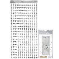 (image for) Metallic Silver Heart Foil Door Curtains