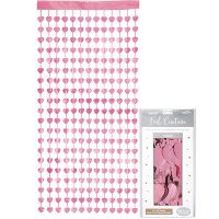 (image for) Metallic Light Pink Heart Foil Door Curtains