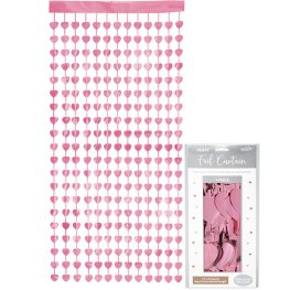 (image for) Metallic Light Pink Heart Foil Door Curtains