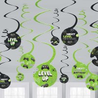 (image for) Level Up Birthday Swirl Decorations 12pk