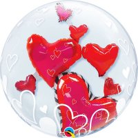 24" Double Bubble Floating Hearts Deco Bubbles