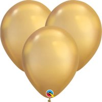 7" Chrome Gold Latex Balloons 100pk
