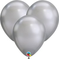 7" Chrome Silver Latex Balloons 100pk