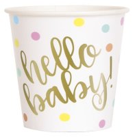 Hello Baby Paper Cups 8pk