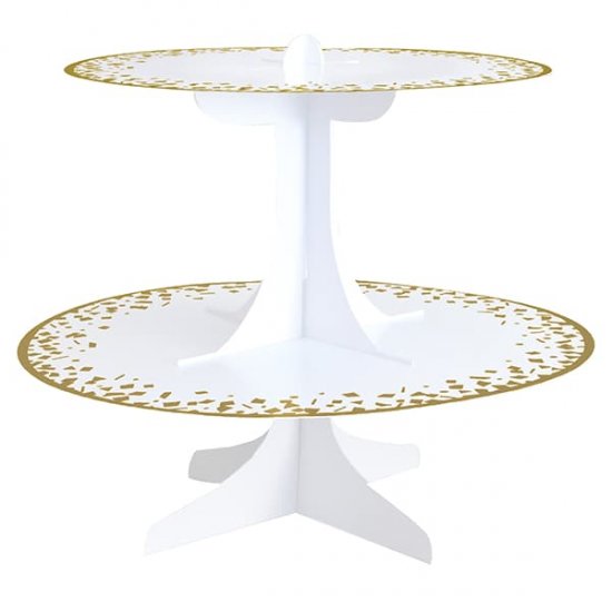Gold Foil 2 Tier Cupcake Stand - Click Image to Close
