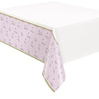 Pink And Gold 1st Birthday Ballerina Plastic Tablecover