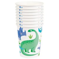 (image for) 9oz Blue & Green Dinosaur Paper Cups 8pk