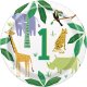 (image for) 9" Animal Safari1st Birthday Paper Plates 8pk