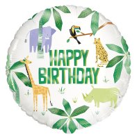 (image for) 18" Happy Birthday Animal Safari Foil Balloons
