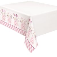 (image for) Pink Floral Elephant Plastic Tablecover 1pk