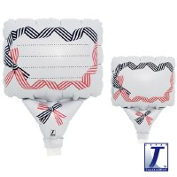 (image for) 5" Navy Blue & Red Stripe Ribbon Upright Balloons