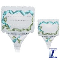 (image for) 5" Blue And Green Stripe Ribbon Upright Balloons