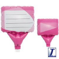(image for) 5" Pink Message Card Upright Balloons