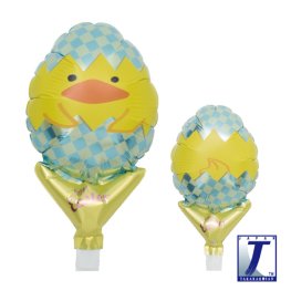 (image for) 5" Upright Chick Face With Egg Air Fill Foil Balloon