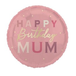 (image for) 18" Happy Birthday Mum Gold Dots Foil Balloons