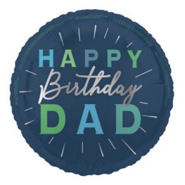 (image for) 18" Happy Birthday Dad Sparkle Foil Balloons