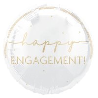 (image for) 18" Happy Engagement Gold Script Foil Balloons