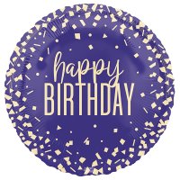 (image for) 18" Blue Confetti Happy Birthday Foil Balloons