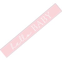 (image for) 9ft Pink Hello Baby Foil Banner