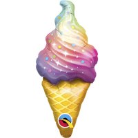 14" Rainbow Swirl Ice Cream Air Fill Balloons