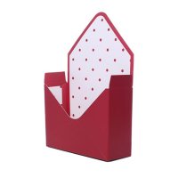 Red With Polka Dot Liner Envelope Flower Box 10pk