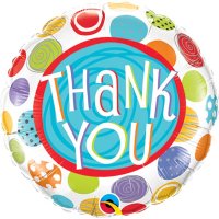 (image for) 9" Thank You Patterned Dots Air Fill Balloons