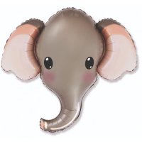 Grey Elephant Head Shape Balloons