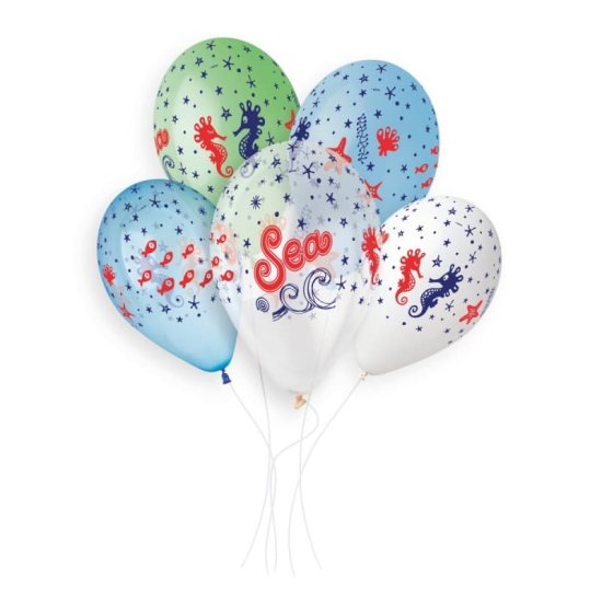 (image for) 13" Under the Sea Assorted Latex Balloons 50pk