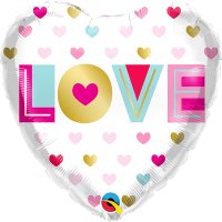 18" Love Metallic Hearts Foil Balloons