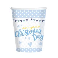 Christening Blue Cup 266ml Pack of 8
