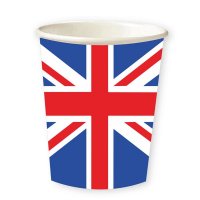 Union Jack GB Flag Paper Cups 8pk