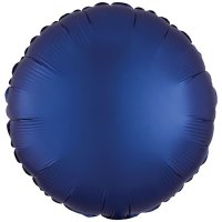 18" Silk Lustre Navy Circle Foil Balloons