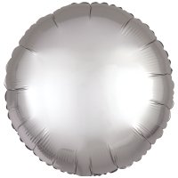 18" Silk Lustre Silver Circle Foil Balloons