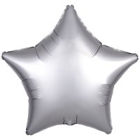 (image for) 18" Silk Lustre Silver Star Foil Balloons