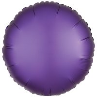 18" Silk Lustre Purple Circle Foil Balloons