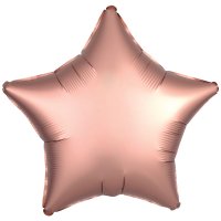 (image for) 18" Silk Lustre Rose Copper Star Foil Balloons