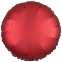 18" Silk Lustre Dark Red Circle Foil Balloons