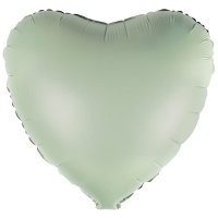 18" Silk Lustre Eucalyptus Heart Foil Balloons