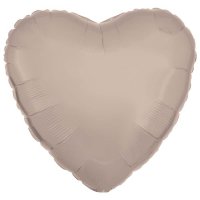 18" Silk Lustre Latte Heart Foil Balloons