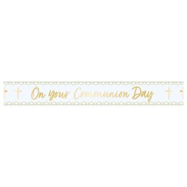 (image for) Blue Botanical Celebration Communion Foil Banner