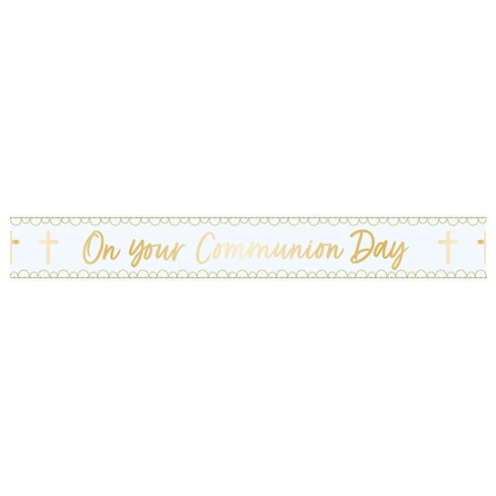 (image for) Blue Botanical Celebration Communion Foil Banner