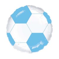 18" Light Blue & White Football Foil Balloons
