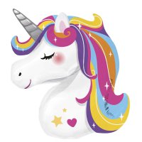 (image for) Bright Rainbow Unicorn Head Supershape Balloons
