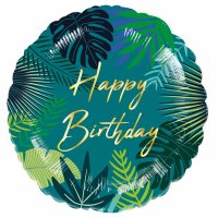(image for) 18" Tropical Happy Birthday Foil Balloons
