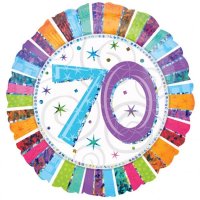 18" Radiant 70th Birthday Foil Balloons
