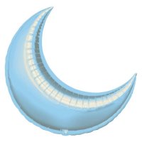 35" Pastel Blue Crescent Moon Foil Balloon 3pk