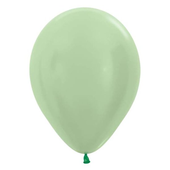 (image for) 12" Satin Green Latex Balloons 50pk